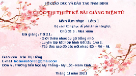 Giáo án điện tử Âm nhạc 1 Chủ đề 5 Chân trời sáng tạo : Mùa xuân
