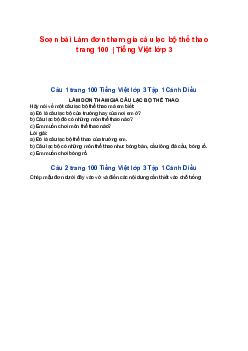 Soạn bài Làm đơn tham gia câu lạc bộ thể thao trang 100 | Tiếng Việt lớp 3 Cánh diều