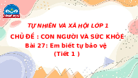 Giáo án điện tử Tự nhiên và xã hội 1 bài 27 Chân trời sáng tạo : Em biết tự bảo vệ