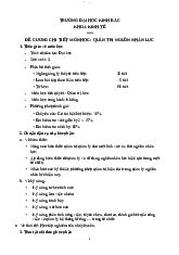 Đề cương môn Quản trị nguồn nhân lực - Quản trị học | Trường Đại học Bách khoa Thành phố Hồ Chí Minh