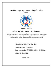 Bài tập lớn Dự Báo GDP Việt Nam 2025 môn Lý thuyết dự báo kinh tế | Đại học kinh tế Quốc dân