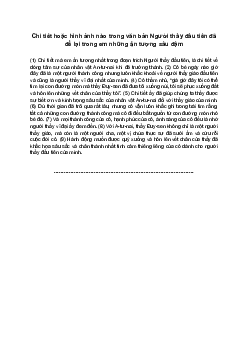 Văn mẫu 8 | Chi tiết hoặc hình ảnh nào trong văn bản Người thầy đầu tiên đã để lại trong em những ấn tượng sâu đậm
