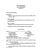 Exam 1 Study Guide | Môn Retail Management - Trường Đại học Quốc tế, Đại học Quốc gia Thành phố Hồ Chí Minh