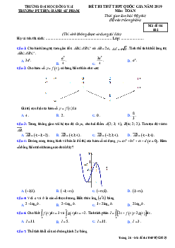 Đề thi thử Toán THPT Quốc gia 2019 trường PT Thực hành Sư Phạm – Đồng Nai