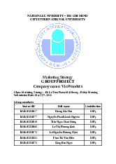 Report Môn Marketing strategy | Trường Đại học Quốc tế, Đại học Quốc gia Thành phố Hồ Chí Minh