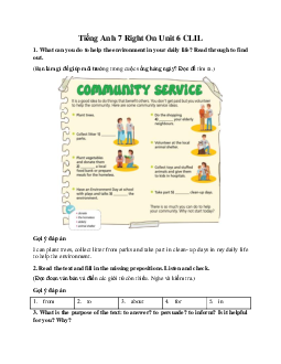 Tiếng Anh 7 Right On Unit 6 CLIL