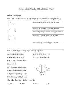 Bài tập cuối tuần Toán lớp 4 Kết nối tri thức - Tuần 8 (Cơ bản)