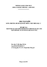 Báo cáo Bài tập lớn môn Phương pháp dạy học tiếng Việt ở Tiểu học | Đại học Đồng Tháp