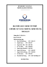 Sự tăng trưởng kinh tế của Thái Lan | Bài tiểu luận học phần Kinh tế vĩ mô | Trường Đại học Phenikaa