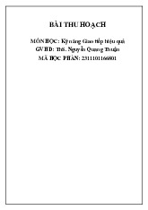 Bài thu hoạch môn Kỹ năng giao tiếp - Trường Đại học lao động -  xã hội.