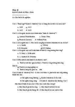 KTCT_Trắc nhiệm Kinh tế chính trị | môn Triết học Mác -Lênin | Đại học sư phạm Hà nội 