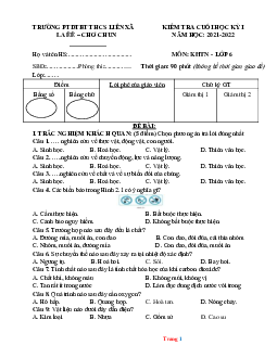 Đề thi học kì 1 KHTN 6 kết nối tri thức (có đáp án và ma trận)