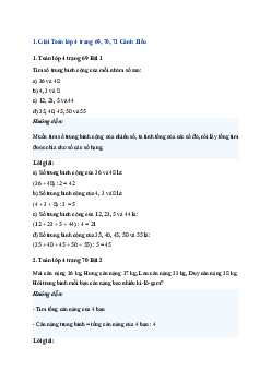 Bài 28: Toán lớp 4 trang 69, 70, 71 Tìm số trung bình cộng Cánh diều