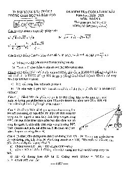 Đề thi cuối học kì 1 Toán 9 năm 2020 – 2021 phòng GD&ĐT Quận 2 – TP HCM