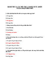 Bộ Đề Thi 20 Câu Hỏi Trắc Nghiệm: Chiến Thắng Điện Biên Phủ