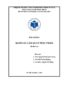 Bài giảng đánh giá cảm quan