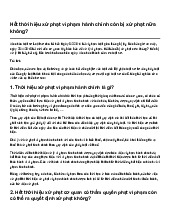 Hết thời hiệu xử phạt vi phạm hành chính còn bị xử phạt nữa không?