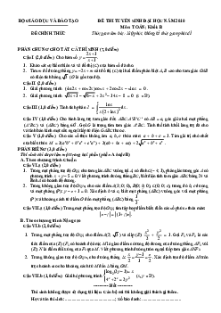 Đề thi và đáp án môn Toán khối B năm 2010