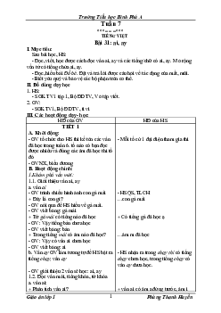 Giáo án Tiếng Việt 1 - Tuần 7 | sách Vì sự bình đẳng và dân chủ trong giáo dục