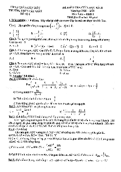 Đề thi giữa học kỳ 2 Toán 8 năm 2020 – 2021 trường THCS Cầu Giấy – Hà Nội