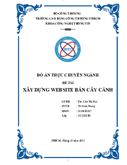 Đồ án xây dựng website bán cây cảnh | Đồ án chuyên ngành công nghệ thông tin