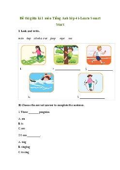 Đề thi giữa học kì 1 môn Tiếng Anh 4 năm 2023 - 2024 sách i-Learn Smart Start
