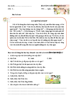 Phiếu Bài tập cuối tuần tiếng Việt lớp 2 học kì 2 | Cánh diều Tuần 29 cơ bản