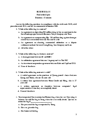 Final quiz 2020-2021 - Business Law | Trường Đại học Quốc tế, Đại học Quốc gia Thành phố HCM