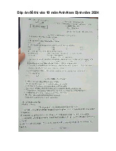 Đề thi tuyển sinh vào 10 môn Tiếng Anh Sở GD&ĐT Nam Định năm 2024 - 2025