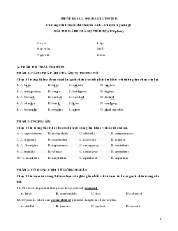 Chương trình luyện thi Chuyên Anh – Chuyên ngoại ngữ BÀI THI ĐÁNH GIÁ SỰ TIẾN BỘ (120 phút)