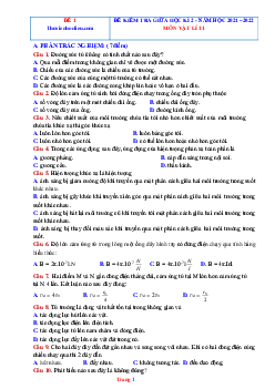 Bộ đề kiểm tra giữa kì 2 Lý 11 năm 2022 có đáp án và lời giải