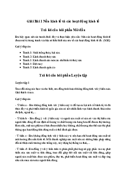 Giải Giáo dục Kinh tế và Pháp luật 10 Bài 1: Nền kinh tế và các hoạt động kinh tế | Chân trời sáng tạo