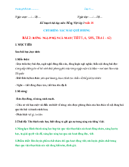 Bài 5 Quê mình đẹp nhất Tuần 25 Tiết 5, 6 | Giáo án Tiếng Việt 2 học kì 2 | Chân trời sáng tạo