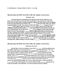 Open cloze -Bài tập HSG Quốc gia THPT - Filling the blank no more than one word with suitable word formation