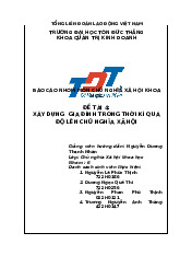 Đề tài 4: Xây dựng  gia đình trong thời kì quá độ lên chủ nghĩa xã hội môn Chủ nghĩa xã hội khoa học | Trường Đại học Tôn Đức Thắng
