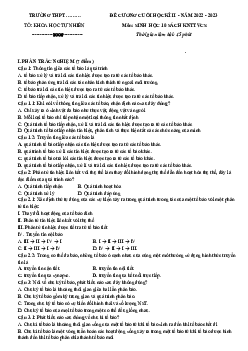 Đề cương ôn tập học kì 2 môn Sinh học 10 sách Kết nối tri thức với cuộc sống