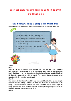 Soạn bài Em là học sinh lớp 3 trang 17 | Tiếng Việt lớp 3 Cánh diều