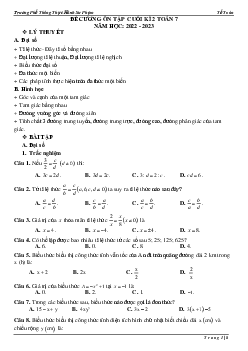 Đề cương HK2 Toán 7 năm 2022 – 2023 trường PT Thực hành Sư phạm – Đồng Nai