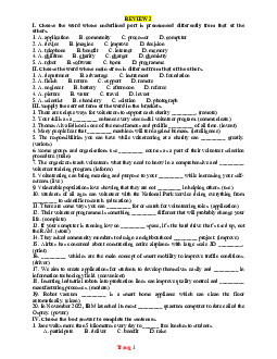 Bài tập review 2 Tiếng Anh 10 Global success (có đáp án)