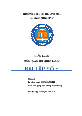 Chiến Lược Cấp Công Ty | Bài thảo luận quản trị chiến lược