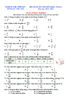 Đề cương giữa kì 2 Toán 6 năm 2023 – 2024 trường THCS Phú Sơn – Đồng Nai