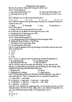 Top 24 Đề thi học kì 1 lớp 9 môn Sinh học năm học 2023 - 2024