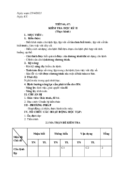 Đề thi học kì 2 môn Tin học lớp 8 năm 2022 - 2023 - Đề 3