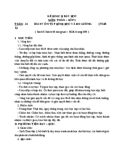 Giáo án Toán 2 Ôn tập học kì và đo lường sách Chân trời sáng tạo (cả năm) | Tuần 34 | Tiết 1