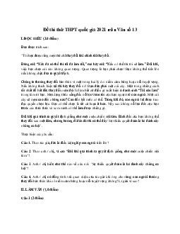 Đề thi thử THPT Quốc gia môn Ngữ Văn  năm 2021 - Đề 13 (có đáp án)