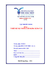 Đồ án môn học: Thiết kế hệ thống dẫn động băng tải môn Kỹ thuật phần mềm | Trường Đại học Thủ Dầu Một