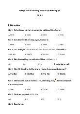 Đề ôn tập hè lớp 3 môn Toán sách Chân trời sáng tạo - Đề 2