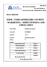 User - Generated Content Marketing – Effectiveness and Application | Final report content marketing