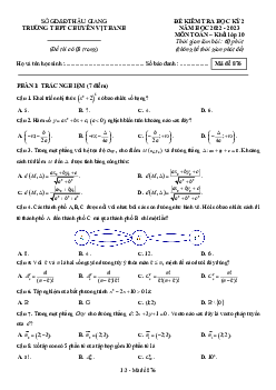 Đề học kỳ 2 Toán 10 năm 2022 – 2023 trường chuyên Vị Thanh – Hậu Giang
