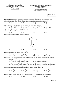 Đề KSCL tốt nghiệp THPT 2020 lần 1 Toán 12 trường THPT Tô Hiến Thành – Thanh Hóa